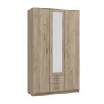 Ντουλαπα Hana 3κ2fo Grey Oak 120x52x205εκ