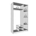 Ντουλαπα Hana 3κ2fo Grey Oak 120x52x205εκ - Image 9