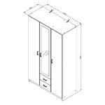 Ντουλαπα Hana 3k2fo Sonoma 120x52x205εκ - Image 8