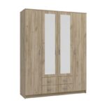 Ντουλαπα Hana 4κ2f2o Grey Oak 160x52x205εκ