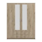 Ντουλαπα Hana 4κ2f2o Grey Oak 160x52x205εκ - Image 3