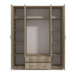 Ντουλαπα Hana 4κ2f2o Grey Oak 160x52x205εκ - Image 4