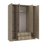 Ντουλαπα Hana 4κ2f2o Grey Oak 160x52x205εκ - Image 5