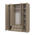 Ντουλαπα Hana 4κ2f2o Grey Oak 160x52x205εκ - Image 6