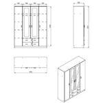 Ντουλαπα Hana 4κ2f2o Grey Oak 160x52x205εκ - Image 9