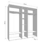 Ντουλαπα Lucca 5k1o h227 Cashmere-Λευκο Χρωμα 224x57x227εκ - Image 7