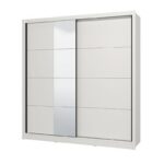 Ντουλαπα Με Καθρεφτη Albi 205 Λευκο Χρωμα 205x60x216εκ - Image 4