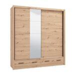 Ντουλαπα Με Καθρεφτη Albi Plus 205 2f Og Artisan Oak Χρωμα 205x60x216εκ