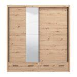 Ντουλαπα Με Καθρεφτη Albi Plus 205 2f Og Artisan Oak Χρωμα 205x60x216εκ - Image 3