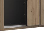 Ντουλαπα Με Καθρεφτη Ascalon 220 Og H217 Artisan-Μαυρο Χρωμα 220x61x217εκ - Image 5