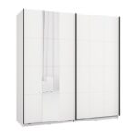 Ντουλαπα Με Καθρεφτη Salamis 200 Og h205 Λευκο Χρωμα 195x61x205εκ