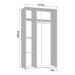 Ντουλαπα Με Καθρεφτη Salamis 3k1o h207 Λευκο Χρωμα 117x52x208εκ - Image 6