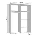 Ντουλαπα Με Καθρεφτη Salamis 4k1o h207 Λευκο Χρωμα 155x52x208εκ - Image 6
