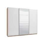 Ντουλαπα Mondego 270 Pog Με Καθρεφτη Artisan-Λευκη Λακα 262.5x62.5x224εκ
