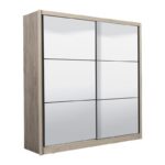 Ντουλαπα Navara Με Καθρεφτη 215 2 Og Grey Oak 213x60x215,5εκ