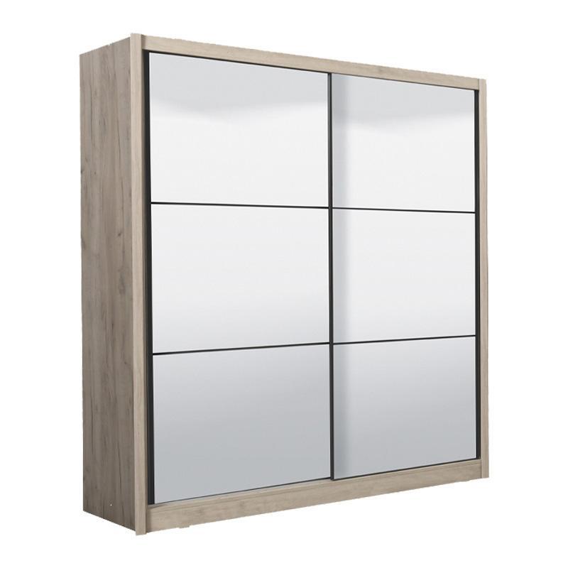 ntoylapa-navara-me-kathrefti-215-2-og-grey-oak-213x60x21551690201802 Ντουλαπα Navara Με Καθρεφτη 215 2 Og Grey Oak 213x60x215,5εκ - Image 1