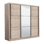 Ντουλαπα Navara Με Καθρεφτη 245 Og Grey Oak 242x60x215,5εκ