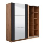 Ντουλαπα Sardinia 220 Og Artisan Oak / Μαυρο 217x62.5x210εκ - Image 4