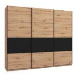 Ντουλαπα Sardinia 270 Artisan Oak / Μαυρο 262.5x65.5x224εκ
