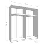Ντουλαπα Veymont 200 Og h217 Cashmere Χρωμα 195x61x218εκ - Image 5