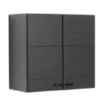 Ντουλαπι Κουζινας Claudia 60a Γκρι Concrete-Black Matt Foil 60x30x57εκ