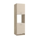 Ντουλαπι Κουζινας Diana Bd 60 Grey Oak-Sand Γυαλιστερο Foil 60x58x215εκ