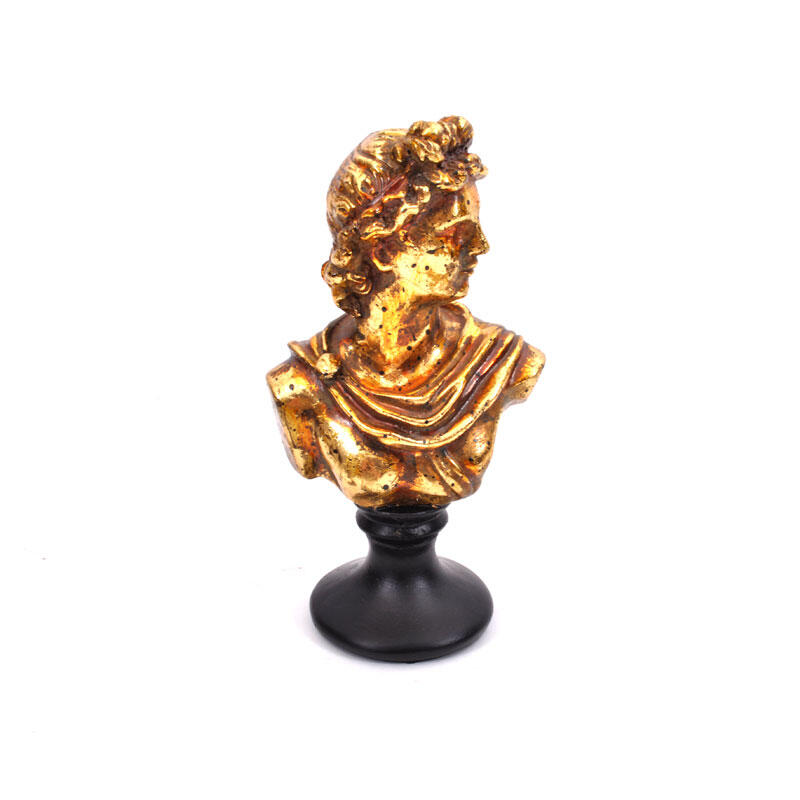 p2999 Διακοσμητικο Αγαλματιδιο Polyresin Fylliana CM024-3CY9 "Κεφαλη Ανδρος Δεξια" Χρυσο 15x8εκ - Image 1