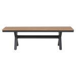 Παγκακι Αλουμινιου Tawnee HM6038.01 Ανθρακι Με Polywood Καθισμα Σε Φυσικο Χρωμα 150x36x45υεκ. - Image 3