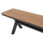 Παγκακι Αλουμινιου Tawnee HM6038.01 Ανθρακι Με Polywood Καθισμα Σε Φυσικο Χρωμα 150x36x45υεκ. - Image 6