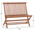 Παγκακι Kendall HM18128 Πτυσσομενο Απο Ξυλο Τεακ Σε Φυσικο Χρωμα 100x47x89υεκ. - Image 2