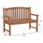 Παγκακι Κηπου 2θεσιο Elena HM6651 Ξυλο Teak--Φυσικο 120x60x95υεκ. - Image 2