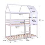 Παιδικη Κουκετα Σπιτακι Τ.montessori Hood HM705.03 Ξυλο Πευκου Σε Λευκο-Στρωματα 190x90εκ - Image 2