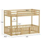 Παιδικη Κουκετα Τ.montessori Με Παρκακι Playkid HM703.01 Ξυλο Πευκου Φυσικο Για 190x90εκ - Image 8