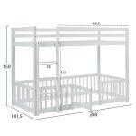 Παιδικη Κουκετα Τ.montessori Με Παρκακι Playkid HM703.03 Ξυλο Πευκου Λευκο Για 190x90εκ - Image 2