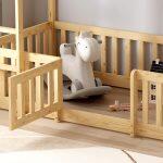 Παιδικη Κουκετα Τ.montessori Με Παρκακι Playkid HM703.01 Ξυλο Πευκου Φυσικο Για 190x90εκ - Image 6