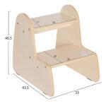 Παιδικη Σκαλα/Σκαμπο Ricki HM18340.01 MDF & Κοντραπλακε Φυσικο 33x43.5x40.5υεκ - Image 2