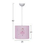 Παιδικο Φωτιστικο Οροφης Υφασματινο Ballerina φ25x21-62 εκ.hm7575.02 - Image 2