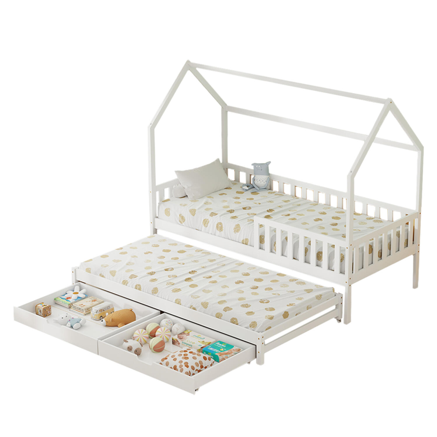 paidiko-krebati-3-se-1-fb972303-xylo-pey Παιδικο Κρεβατι 3 Σε 1 Phyllis HM723.03 Ξυλο Πευκου Λευκο 206x97x166υεκ. - Image 1