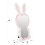 Παιδικος Καθρεφτης Δαπεδου Bunny HM4489.01 MDF Ροζ & Λευκο-Μαυρο Stand 80x162υεκ. - Image 2