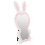 Παιδικος Καθρεφτης Δαπεδου Bunny HM4489.01 MDF Ροζ & Λευκο-Μαυρο Stand 80x162υεκ.