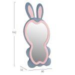 Παιδικος Καθρεφτης Δαπεδου Bunny HM4489.02 MDF Ροζ & Μπλε-Μαυρο Stand 80x162υεκ. - Image 2