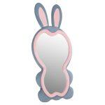 Παιδικος Καθρεφτης Δαπεδου Bunny HM4489.02 MDF Ροζ & Μπλε-Μαυρο Stand 80x162υεκ.