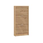 Παπουτσοθηκη Base 13 Artisan Oak-Artisan Oak Με Μαυρες Γραμμες-Μαυρο 58x18x119εκ