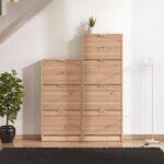 Παπουτσοθηκη Base 13 Artisan Oak-Artisan Oak Με Μαυρες Γραμμες-Μαυρο 58x18x119εκ - Image 2