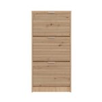Παπουτσοθηκη Base 13 Artisan Oak-Artisan Oak Με Μαυρες Γραμμες-Μαυρο 58x18x119εκ - Image 3
