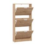 Παπουτσοθηκη Base 13 Artisan Oak-Artisan Oak Με Μαυρες Γραμμες-Μαυρο 58x18x119εκ - Image 4