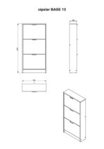 Παπουτσοθηκη Base 13 Artisan Oak-Artisan Oak Με Μαυρες Γραμμες-Μαυρο 58x18x119εκ - Image 6