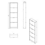 Παπουτσοθηκη Base 15 Grey Oak 58x18x191,5εκ - Image 7