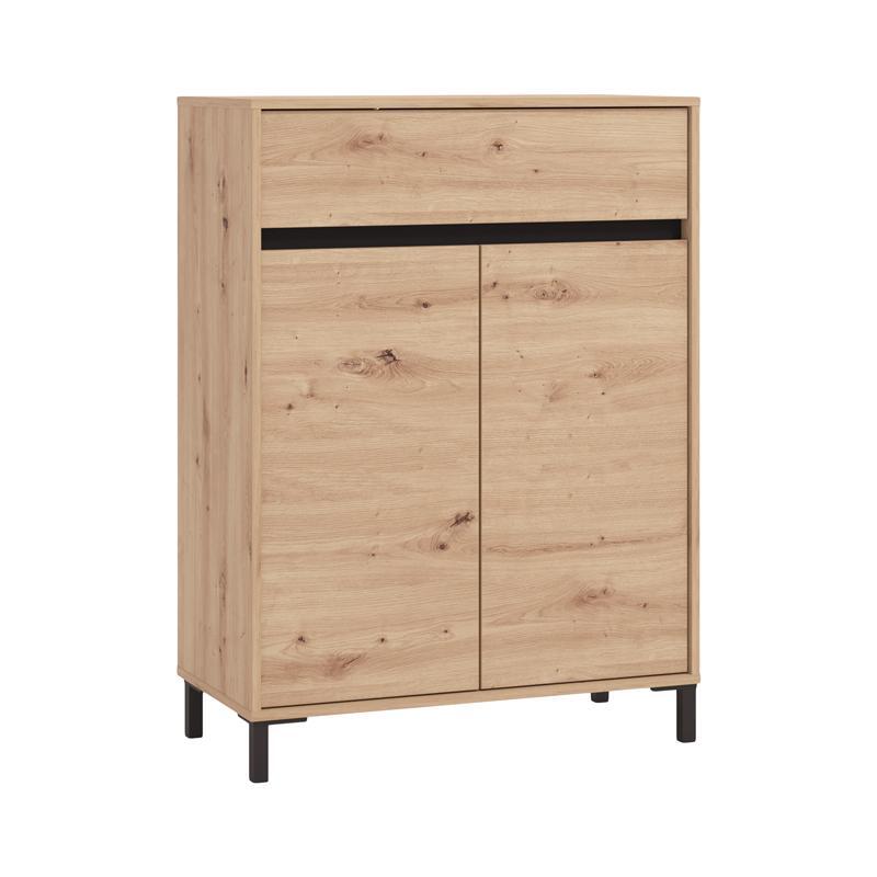 papoytsothiki-flannan-2k1f2v-artisan-oak-mayro-matt-chroma-80x40x110ek1747075804 Παπουτσοθηκη Flannan 2k1f2v Artisan Oak/Μαυρο Matt Χρωμα 80x40x110εκ - Image 1