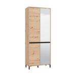 Παπουτσοθηκη Flannan 2k4v 2og Artisan Oak/Μαυρο Matt Χρωμα 80x40x205εκ